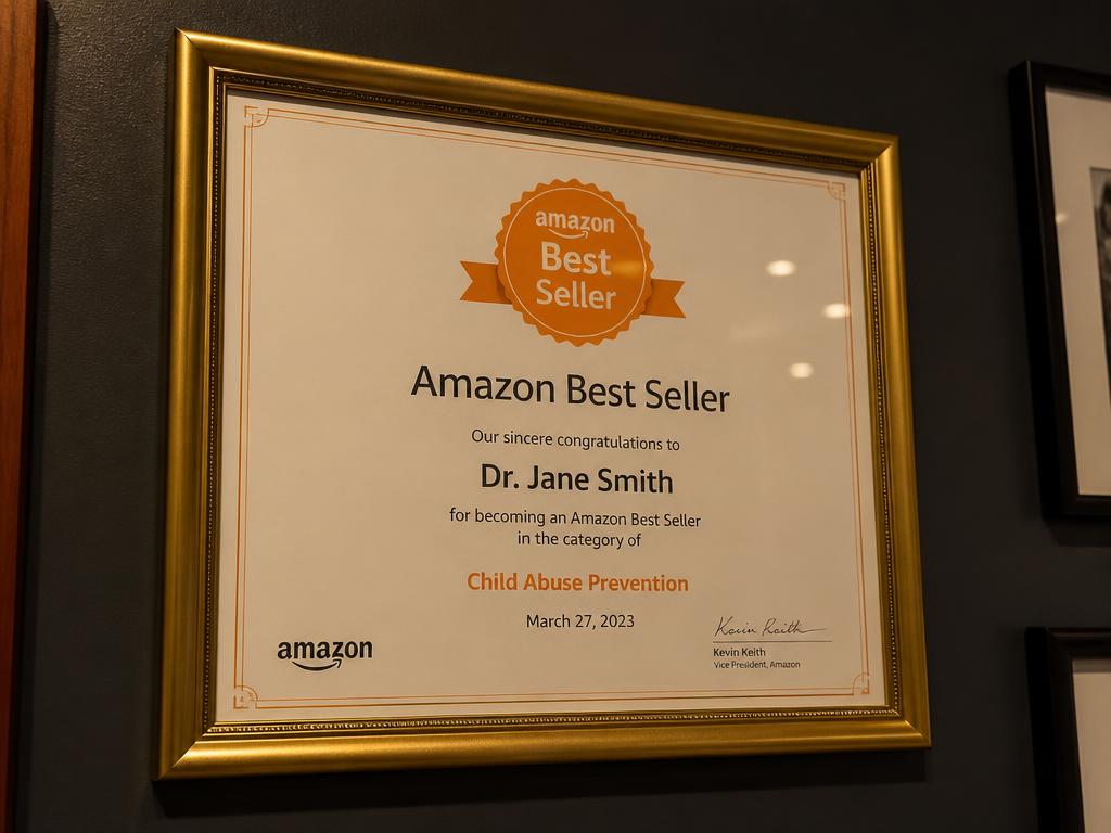 Framed best seller certificate, launch week